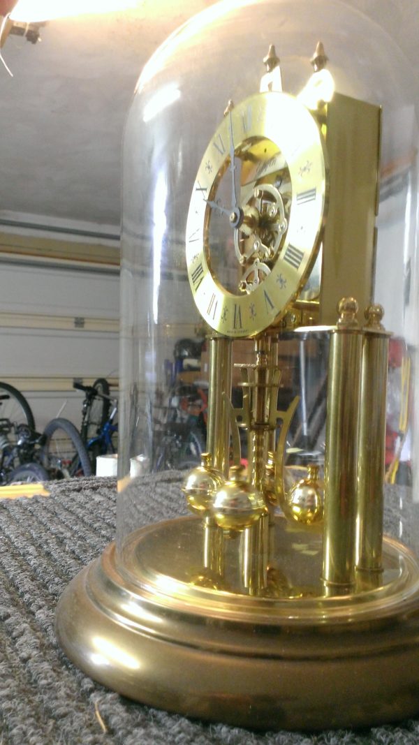 Elgin Sigfried Haller Skeleton Anniversary Clock Germany c. 1986