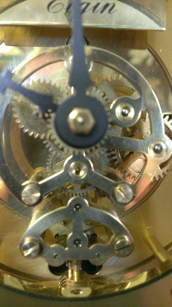 Elgin Sigfried Haller Skeleton Anniversary Clock Germany c. 1986