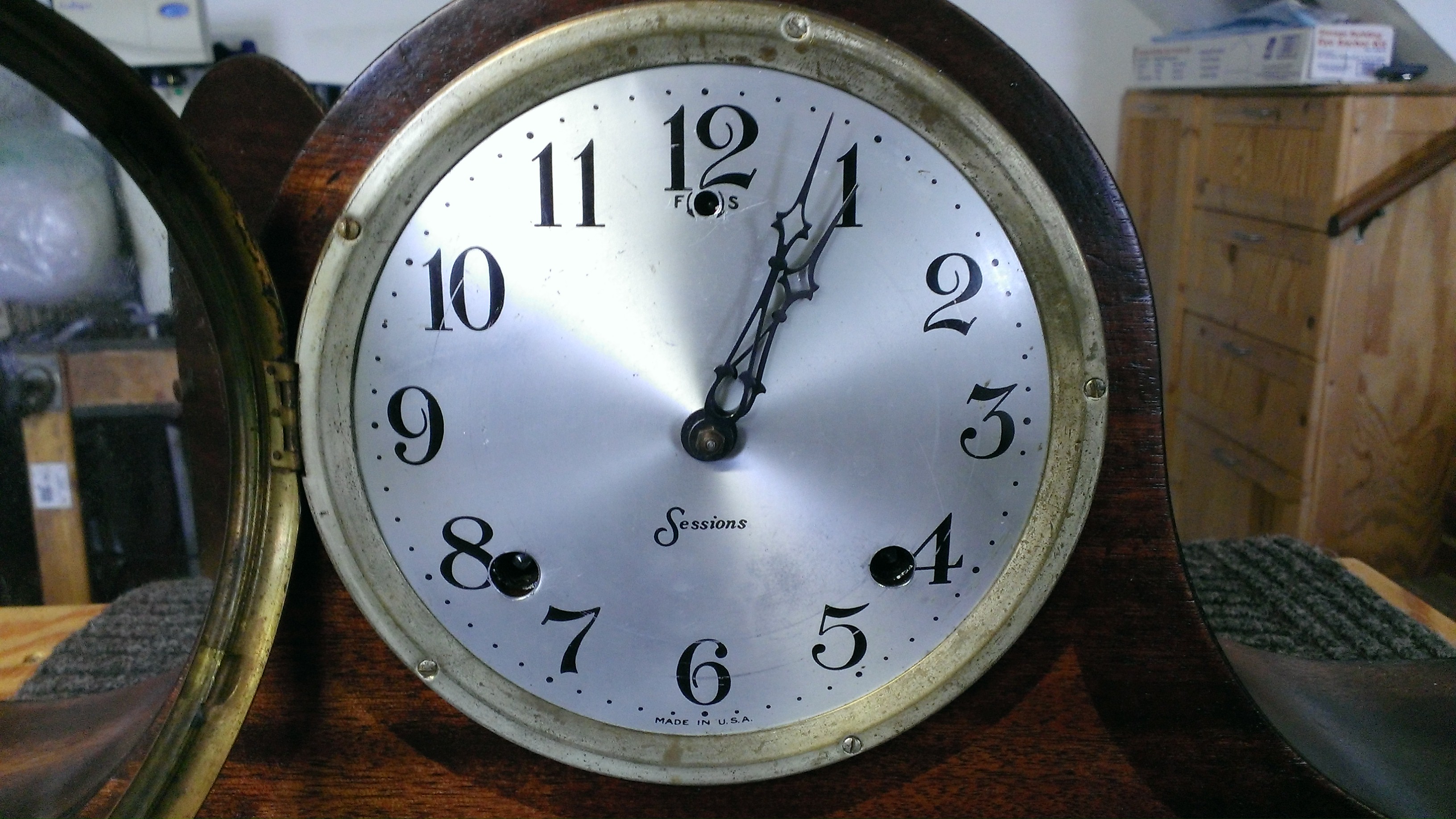 Sessions Tambour Mantel Clock c. 1930 American - Rescue Clocks