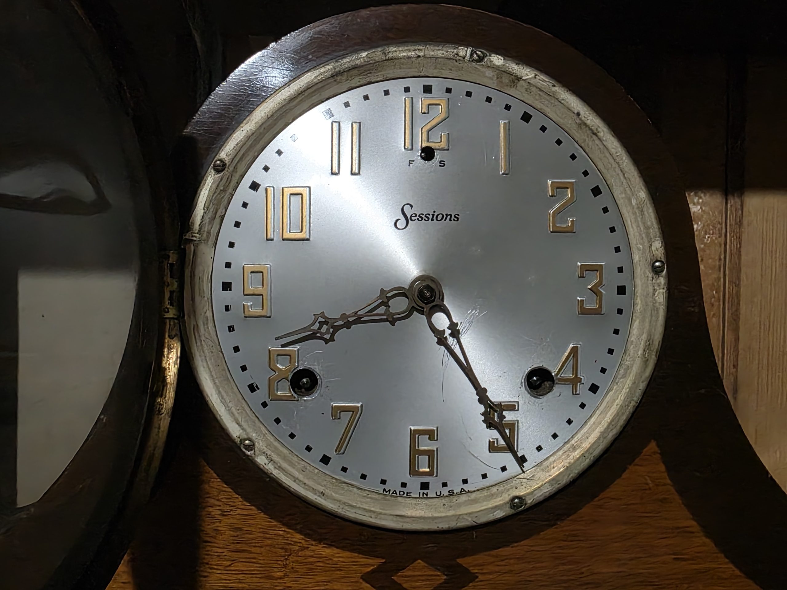 Sessions tambour mantel clock c. 1920